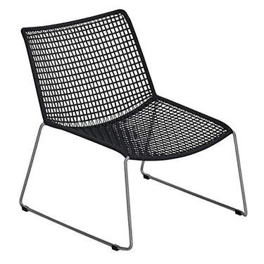 Weishäupl Slope Garten Loungesessel, schwarz Bespannung Kordelgeflecht BxTxH 65x78x74cm Gestell Edelstahl im Sale